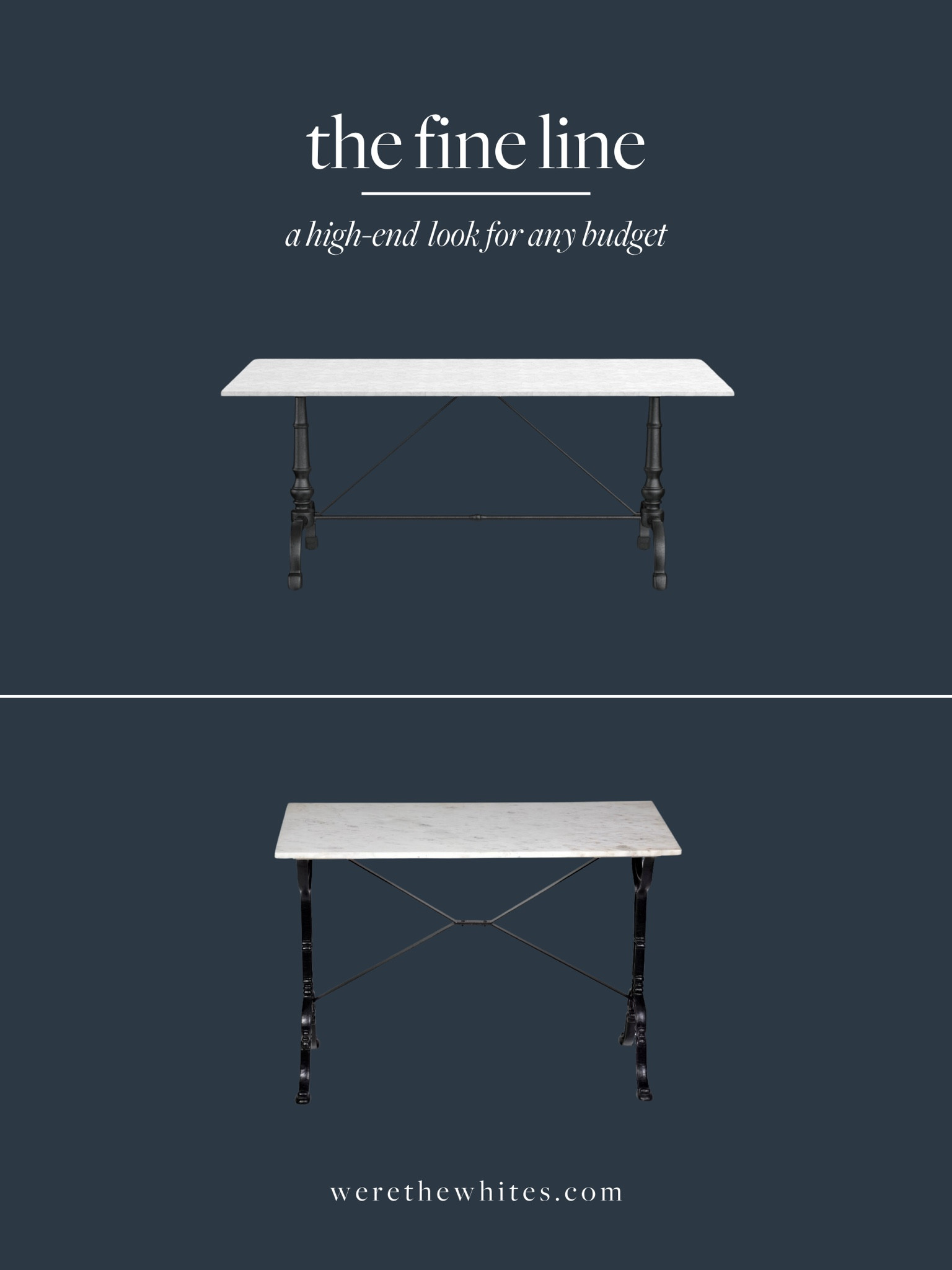 The fine line—splurge vs. save! Can you tell which option is the splurge and which is the save? Either way, I love both of these solid marble top and iron bottom bistro tables. Perfect for outside if you choose, but I could picture this in a sun room, as a small dining table, or even desk! 

#LTKhome #LTKstyletip