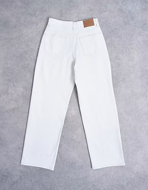 Topshop Column mid rise jeans in bone | ASOS (Global)