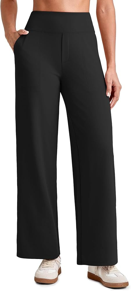 G4Free EverGoing Wide Leg Ankle Pants for Women 7/8 Length Yoga Dress Pants High Waist Stretch wi... | Amazon (US)