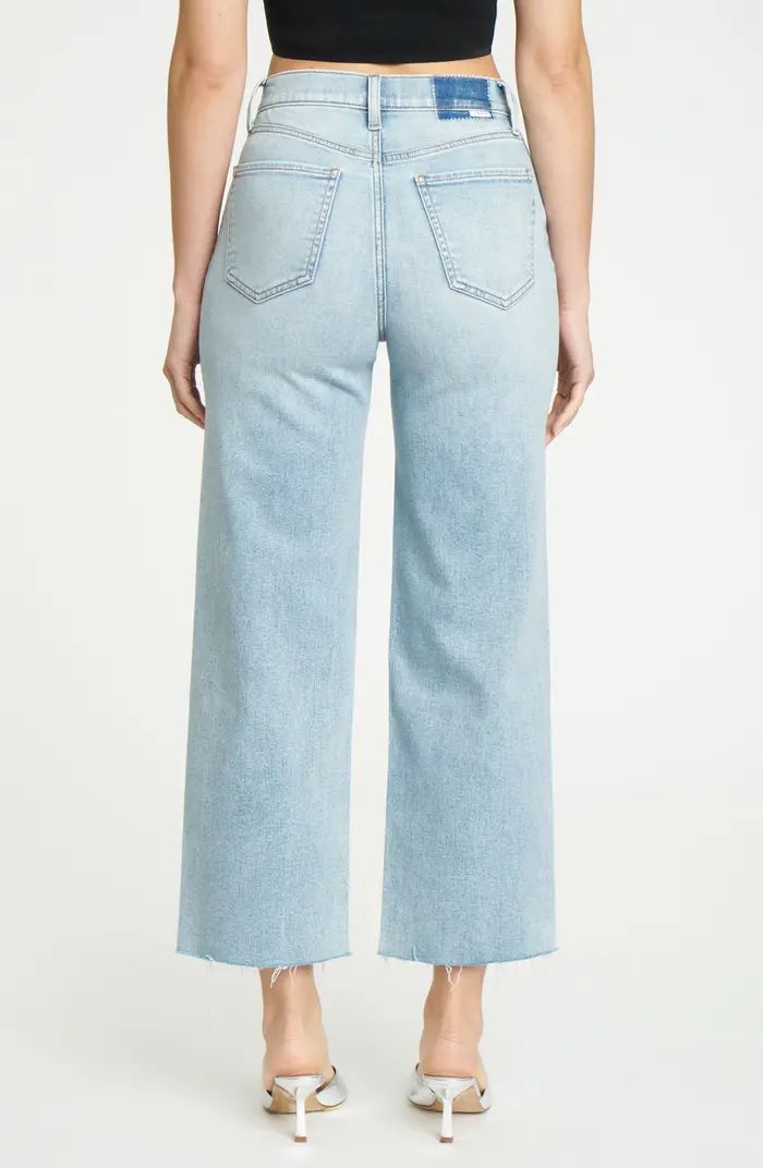 Pleaser High Waist Raw Hem Crop Jeans | Nordstrom