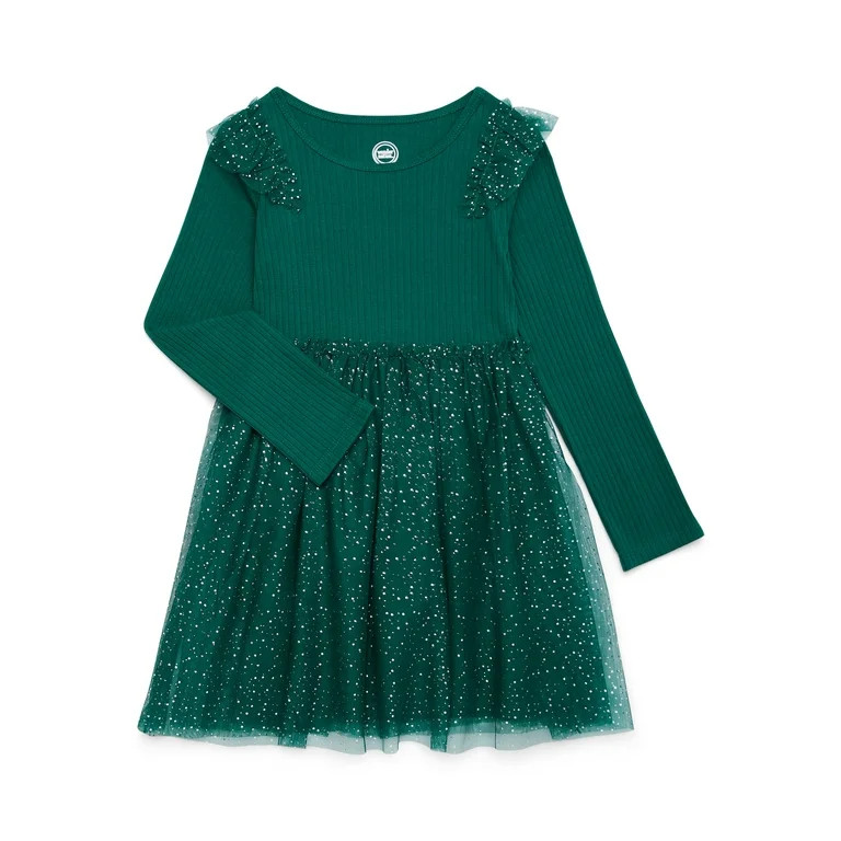 Wonder Nation Girls Long Sleeve Tutu Dress, Sizes 4-18 & Plus | Walmart (US)