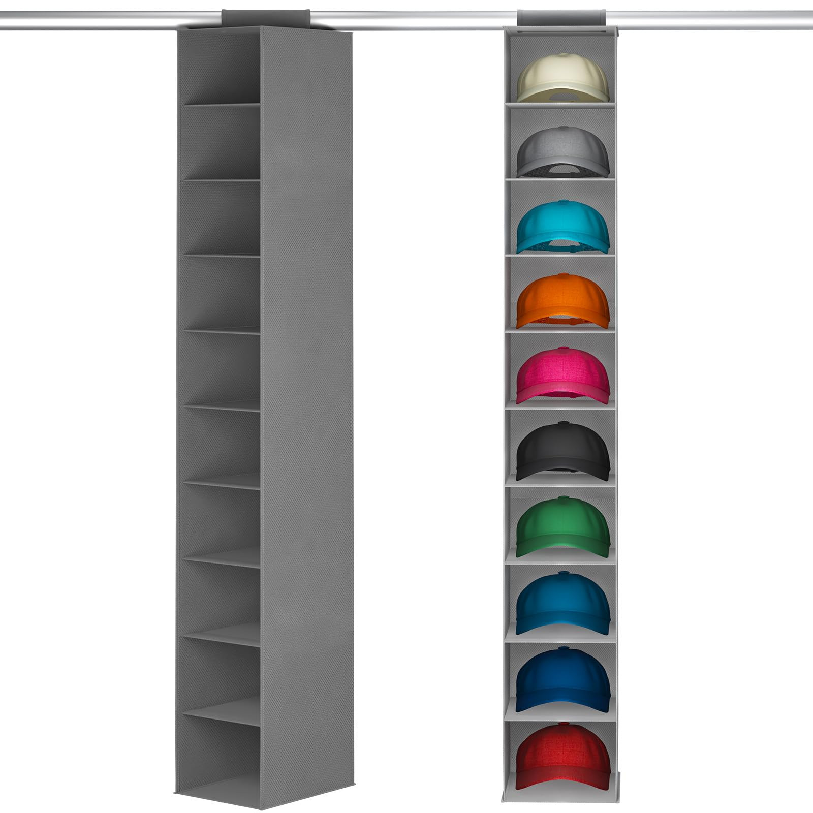 Lifewit 10 Compartments Hat Organizer for Baseball Caps, 1 Pack Hat Rack Hanging Storage Organize... | Amazon (US)