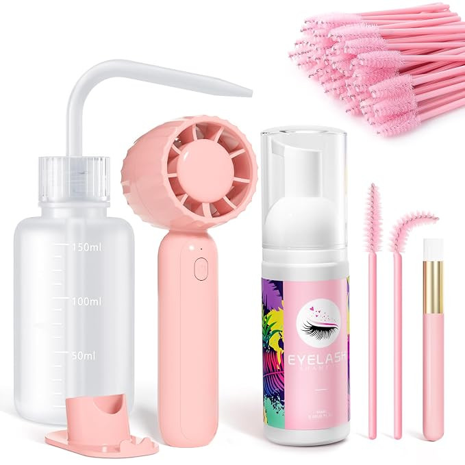 Buqikma Lash Cleaning Kit - Lash Shampoo Kit Eyelash Extension Cleanser for Extensions 60ML with ... | Amazon (US)