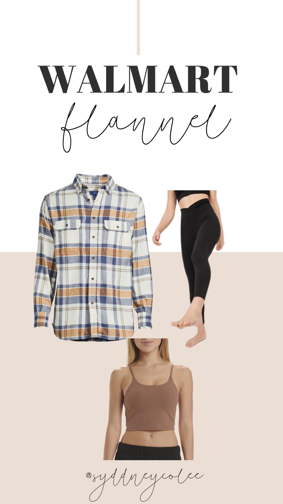 Walmart flannel paired with a cropped tank and leggings. 

#LTKfit #LTKstyletip