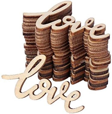 30pcs Little Love Wood Crafts DIY Cutout Wooden Slices Embellishments Gift Unfinished Wood Orname... | Amazon (US)