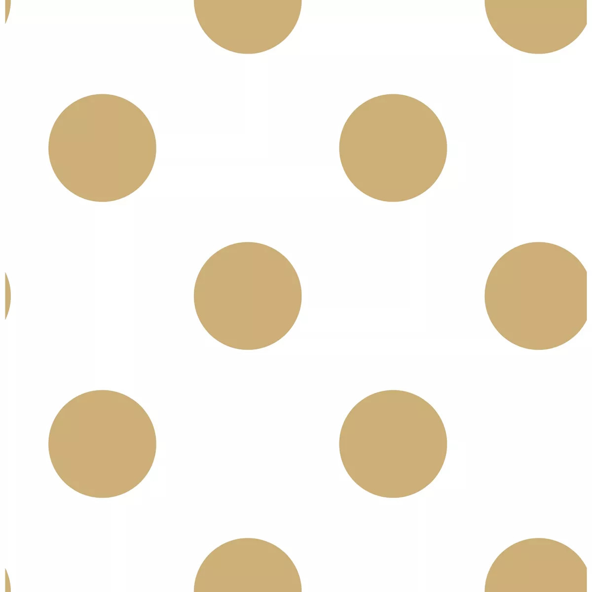 Dotty White and Gold Wallpaper | Target