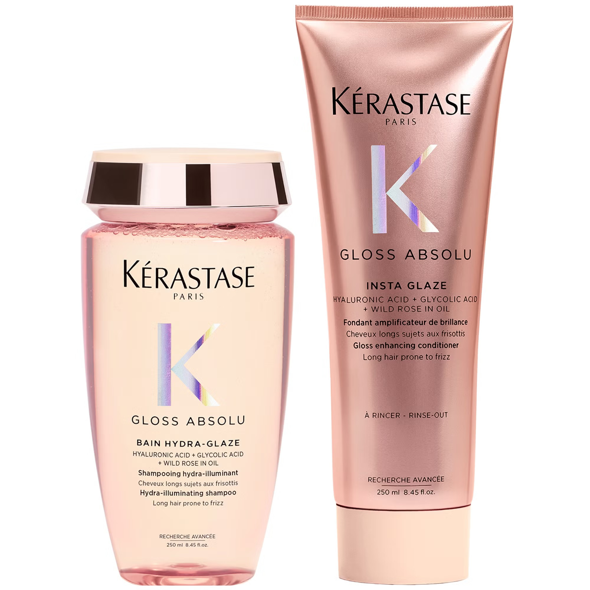 Kérastase Gloss Absolu Shampoo and Conditioner Duo, with Glycolic Acid, Hyaluronic Acid and Wild... | Look Fantastic (UK)