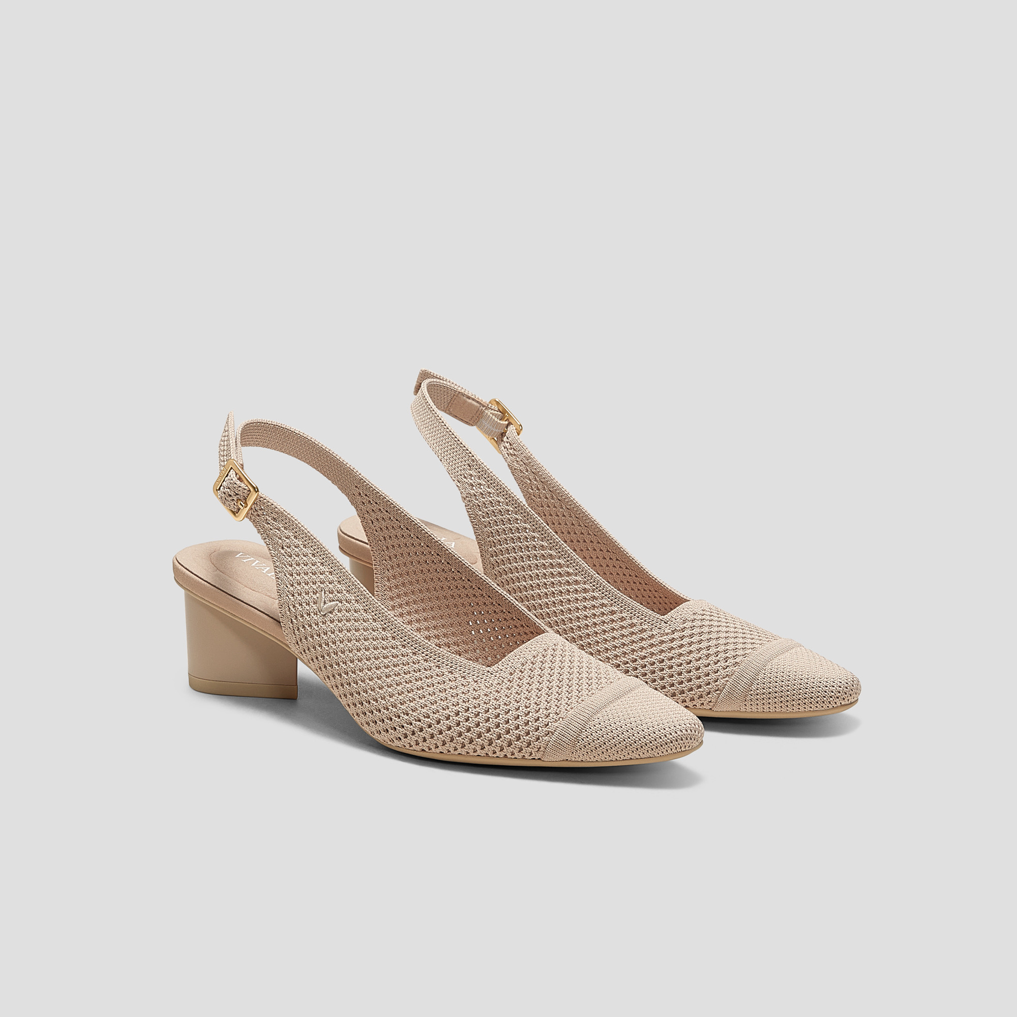 VIVAIA Pointed-Toe Slingback Sandals (Leah Pro)|ALMOND|US 9.5 | VIVAIA