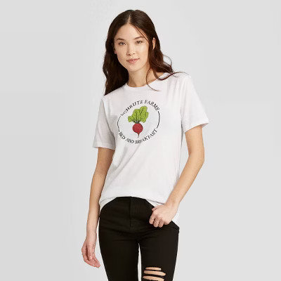 Women's The Office Schrute Farms Short Sleeve Graphic T-Shirt (Juniors') - White | Target