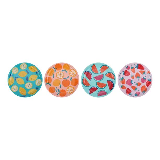 Mainstays Eco-Friendly Bamboo Melamine 4-Pack Salad Plate, Fruit Pattern | Walmart (US)