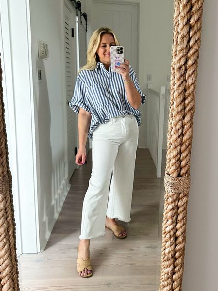 The perfect button down and white denim combo! Wearing a small top and size 26 jeans. Code FANCY15 for 15% off 

#LTKFindsUnder50 #LTKSeasonal #LTKStyleTip