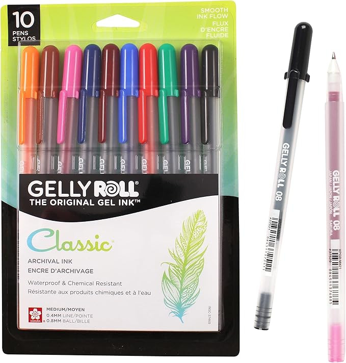 SAKURA Gelly Roll Gel Pens - Medium Point Ink Pen for Journaling, Art, or Drawing - Assorted Colo... | Amazon (US)