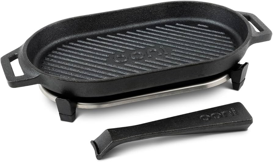 Ooni Cast Iron Grizzler Pan - Grill Frying Pan, 12" x 6" Griddle Plate with Removable Handle and ... | Amazon (US)