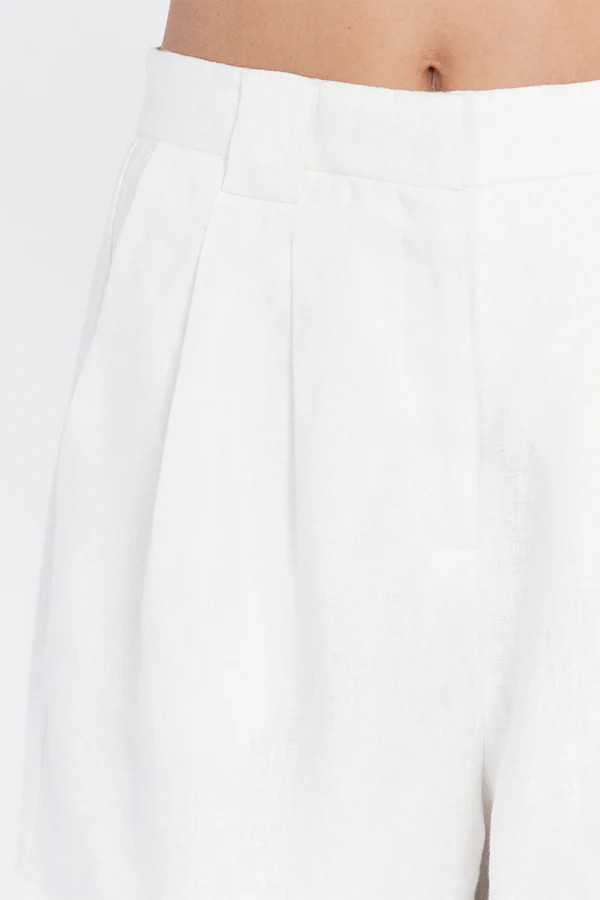 ALONDRA WHITE LINEN SHORT | DISSH