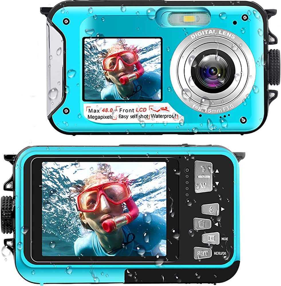 Waterproof Digital Camera Underwater Camera Full HD 2.7K 48 MP Video Recorder Selfie Dual Screens... | Amazon (US)