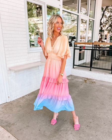 This most dreamy dress from The Mint Julep Boutique! 

Spring dress / Summer dress / flowy dress / midi dress / feminine style / ombré dress 

#LTKfindsunder50 #LTKfindsunder100