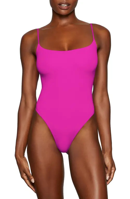 SKIMS Fits Everybody Camisole Thong Bodysuit in Fuchsia at Nordstrom, Size Xx-Small | Nordstrom