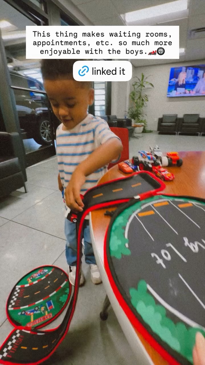 This thing makes waiting rooms, appointments, etc. so much more enjoyable with the boys.🏎️🛞