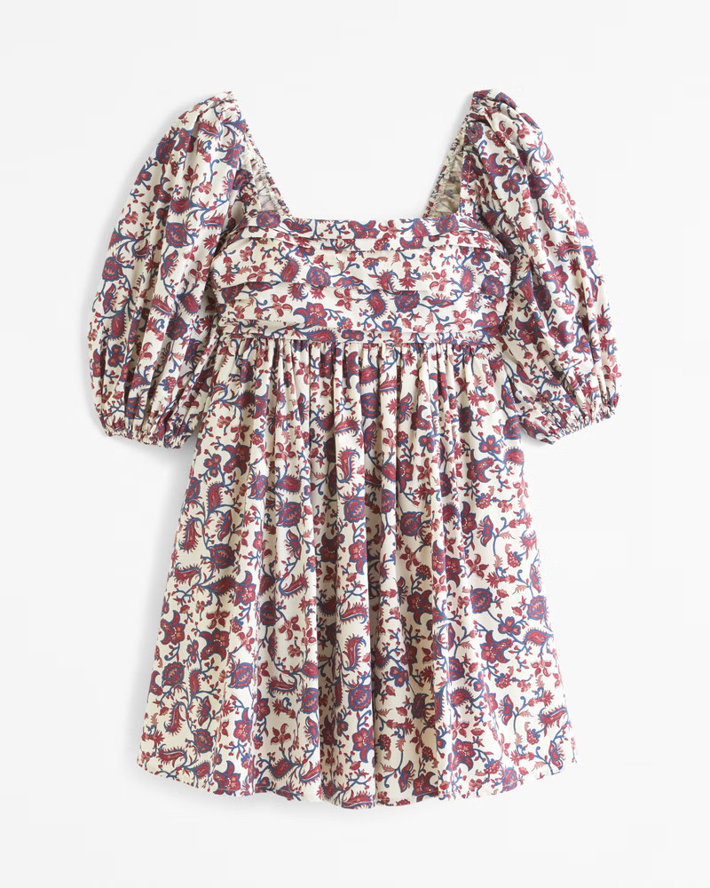 Emerson Poplin Puff Sleeve Mini Dress | Abercrombie & Fitch (US)