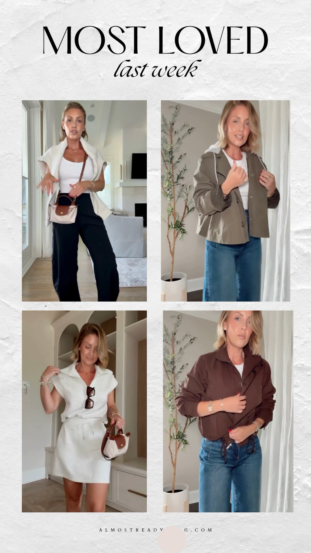 A roundup of the outfits you loved most last week,  easy, polished looks perfect for transitioning into fall.

most loved outfits, weekly best sellers, fall outfit ideas, early fall outfits, transitional style, casual chic outfits, everyday fall style, women’s fall fashion, blazer outfit, denim outfit, white skirt outfit, brown jacket outfit, neutral outfits, elevated basics, casual fall looks, fall wardrobe, outfit inspiration, polished casual style, fall fashion finds, everyday outfit ideas

#LTKPetite #LTKootd