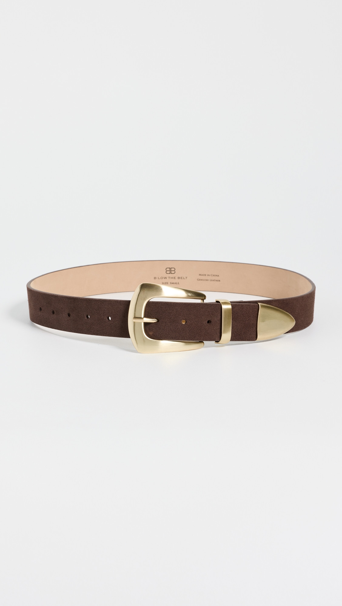 B-Low The Belt Jordana Mini Suede Belt Chocolate Brushed Brass S | Shopbop