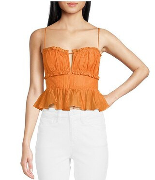 ASTR the Label Sylvan Sweetheart Neck Sleeveless Peplum Top | Dillard's | Dillard's
