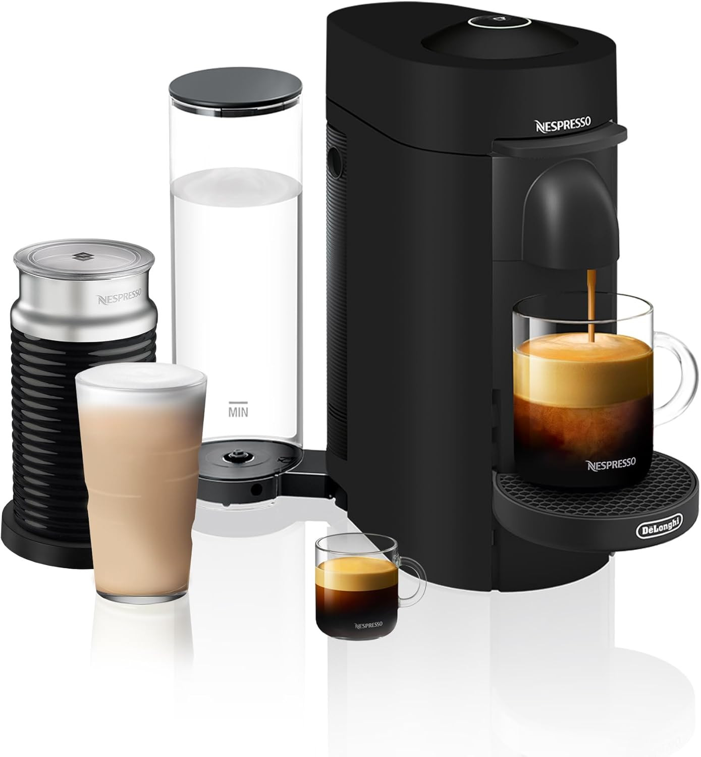 Nespresso VertuoPlus Coffee and Espresso Machine by De'Longhi with Milk Frother, Ink Black | Amazon (US)