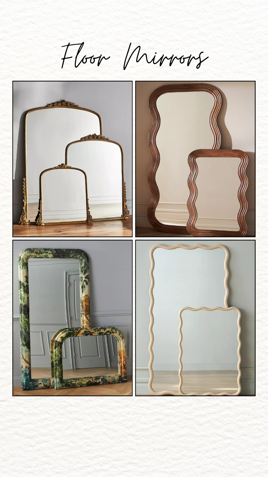 Anthropologie floor mirrors create a statement focal point while adding light and depth to any room ✨ Sculptural frames, vintage-inspired details, and oversized designs make them perfect for bedrooms, entryways, and dressing areas.
#Anthropologie #AnthropologieMirror #AnthropologieFloorMirror #FloorMirror #FullLengthMirror #StandingMirror #BedroomDecor #HomeDecor 

 #LTKHome #LTKSaleAlert
