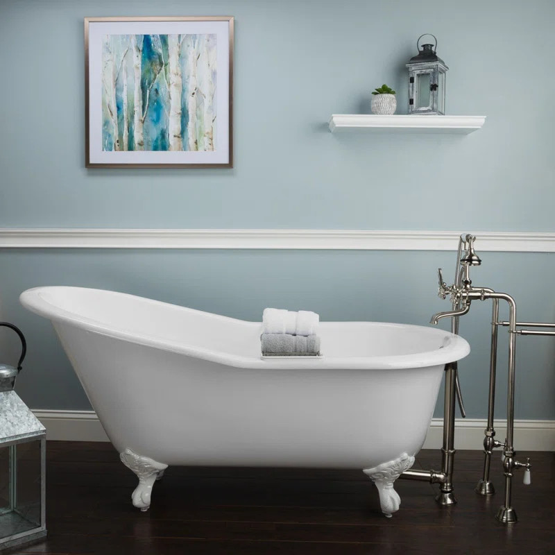 CH61SL0WM Mila 61" x 30" Clawfoot Soaking Bathtub | Wayfair North America