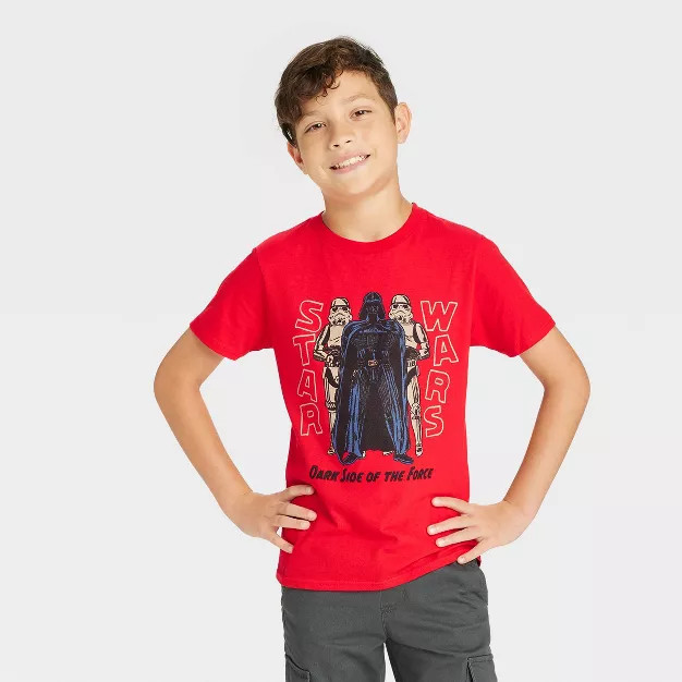 Boys' Star Wars Dark Side Short Sleeve Graphic T-Shirt - Red | Target