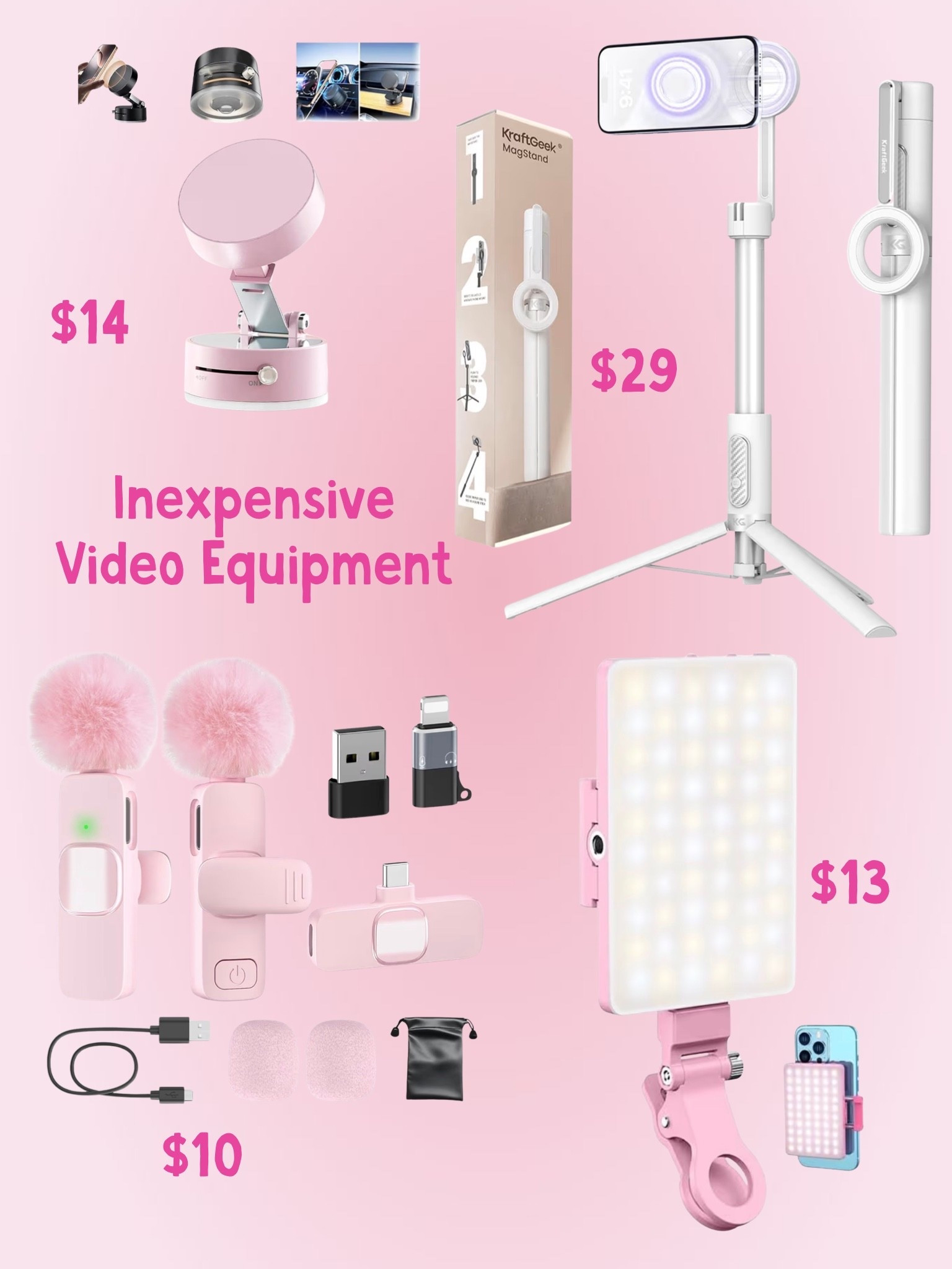 Amazon easy tripod/video editing must haves 
