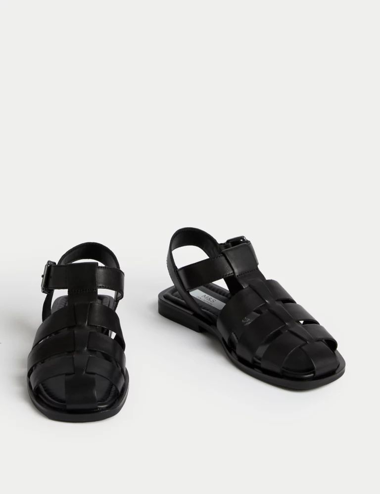 Wide Fit Leather Strappy Sandals | Marks & Spencer (UK)