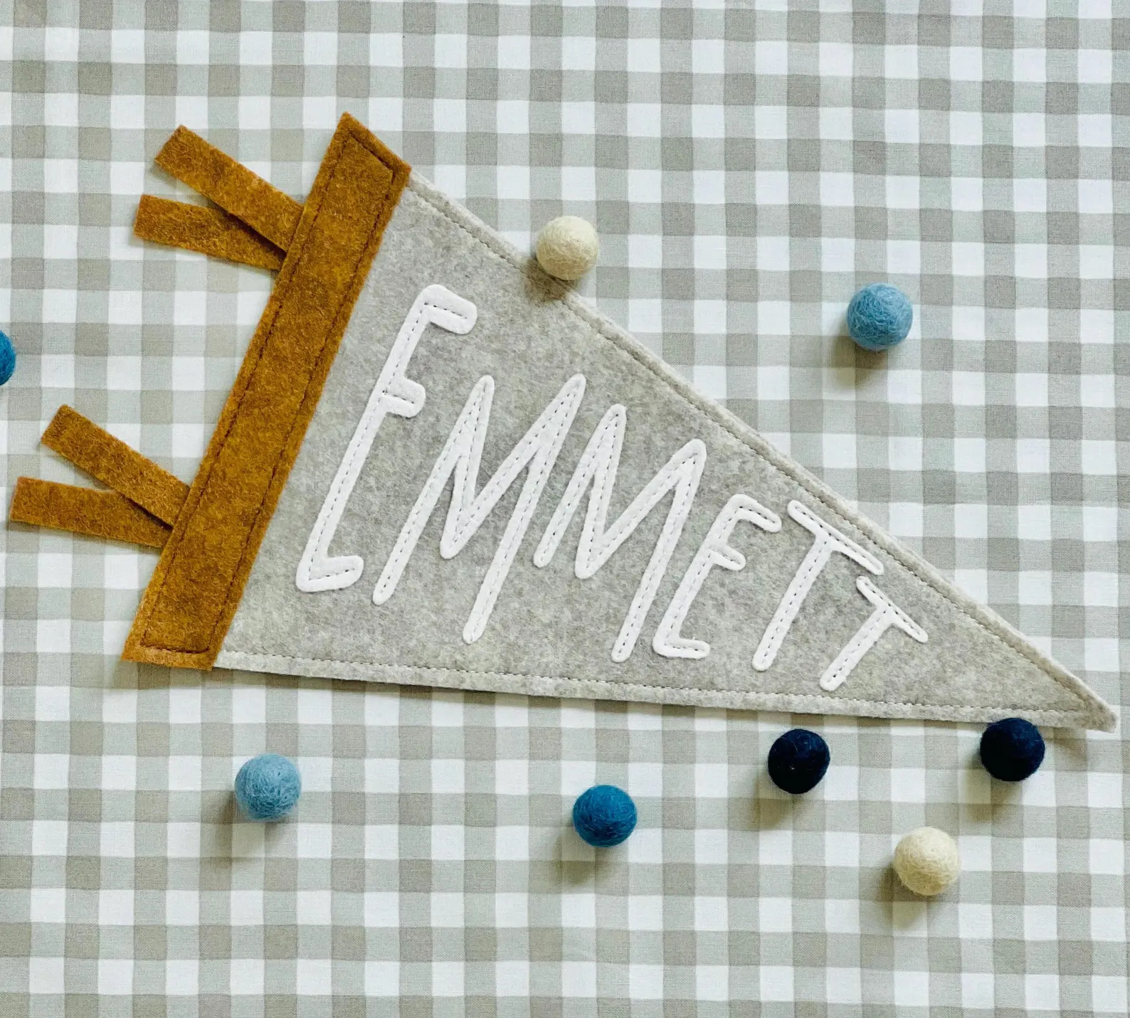 Embroidered Baby Custom Name Pennant | Personalized Baby Nursery Decor | Baby Shower Gift | Baby ... | Etsy (US)