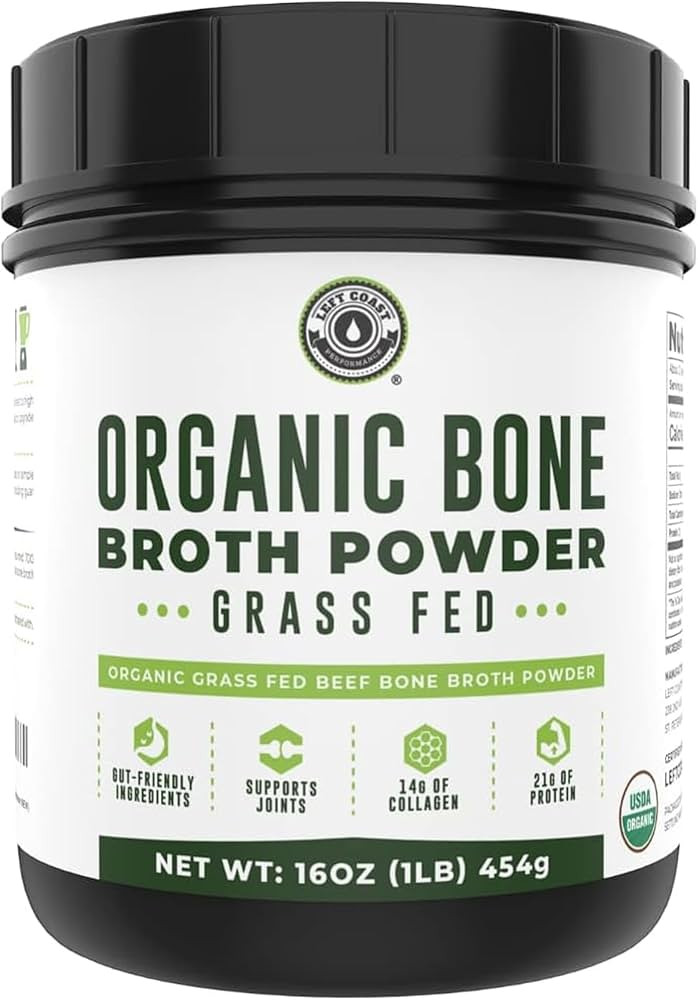 16oz Organic Bone Broth Protein Powder from Grass Fed Beef - USDA Certified Organic, Single Ingredient, Rich in Collagen, Glucosamine, No Additives, Perfect for Carnivore, Paleo, and Keto Diets | Amazon (US)