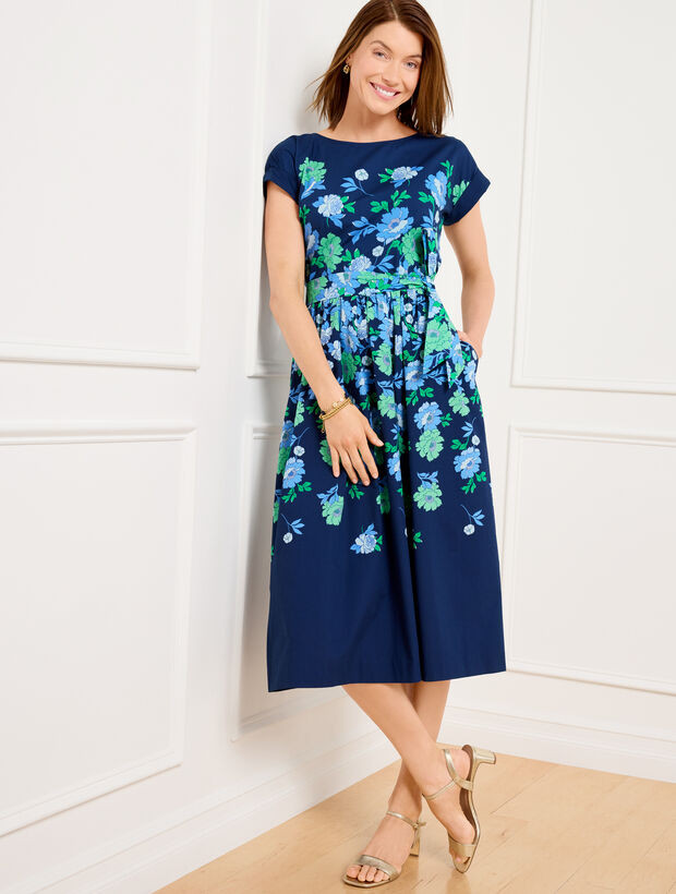 Modern Poplin Dress - Bold Floral | Talbots