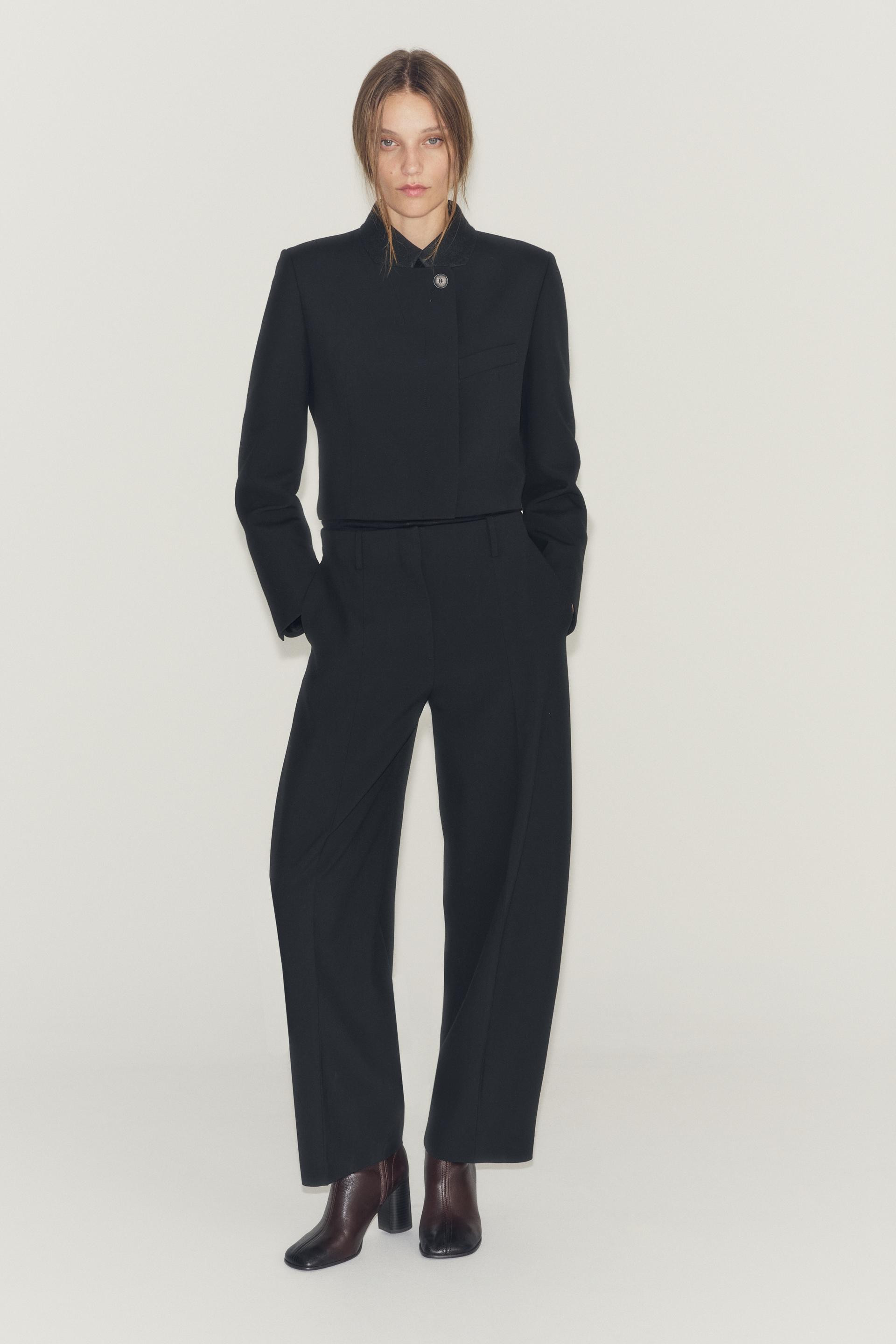 Zara - Zw Collection Cropped Blazer - Black - Xs - Woman | Zara US
