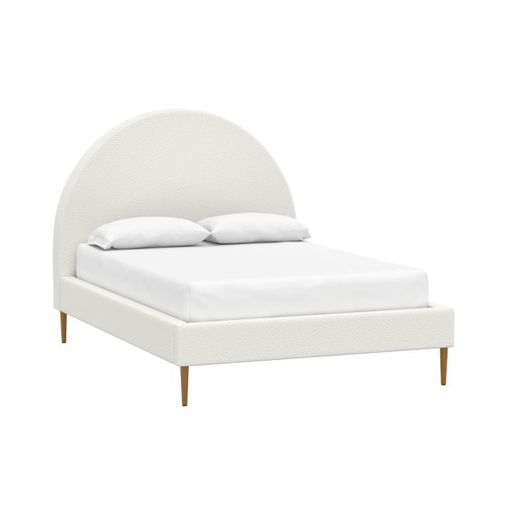 Luna Upholstered Bed, Full, Chunky Boucle Ivory | Pottery Barn Teen