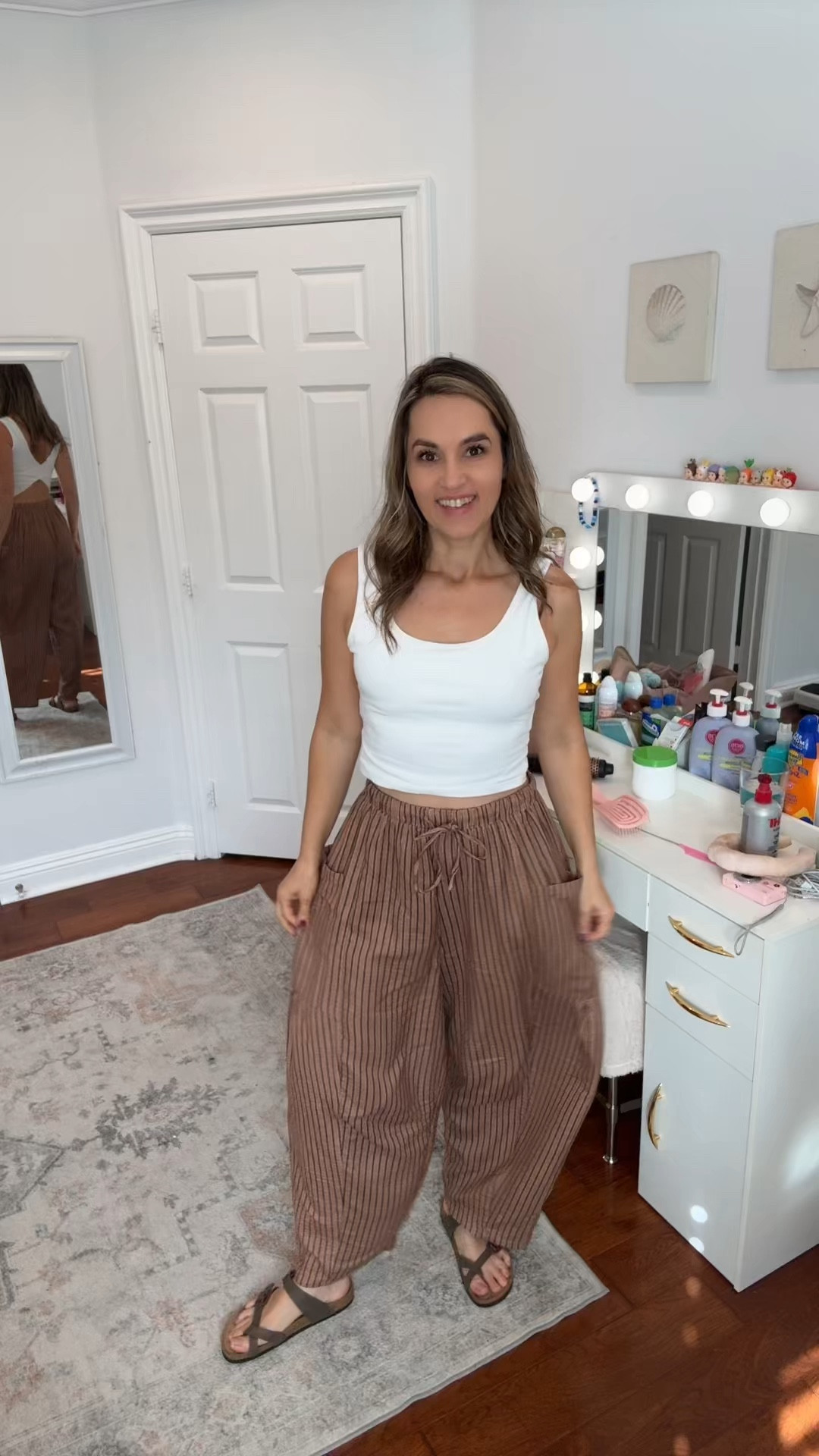 Effortless Summer Style: Striped Wide Leg Palazzo Pants Outfit ☀️🤍

These striped wide leg palazzo pants are the definition of chic comfort for summer 2026. Featuring a flattering high-rise drawstring waist and breezy, flowy silhouette, they’re perfect for beach vacations, travel days, or casual everyday outfits. The lightweight fabric keeps you cool while the relaxed fit gives that effortless “rich mom on vacation” vibe. Pair with a fitted crop top, slides, and a mini bag for a clean, elevated look that works from brunch to sunset walks.

Perfect for: beach outfits, resort wear, travel looks, casual summer fashion, and comfy chic outfits you can wear all day.

#amazonfinds #summeroutfits #widelegpants #palazzopants #vacationoutfit #resortwear #beachoutfit #effortlessstyle #neutraloutfit #capsulewardrobe #comfychic #travelstyle #ootd #minimalstyle #summerfashion2026 

 