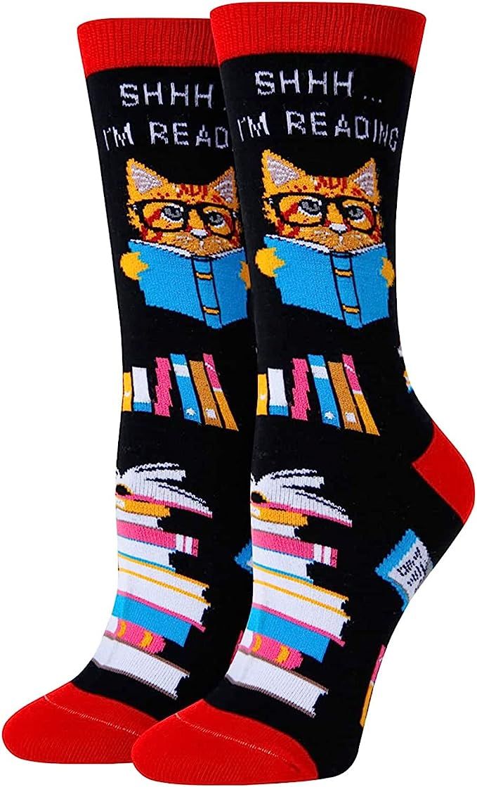 sockfun Funny Bumble Bee Socks Reading Socks Dental Teeth Alien Socks for Women, Animal Lover Gif... | Amazon (US)