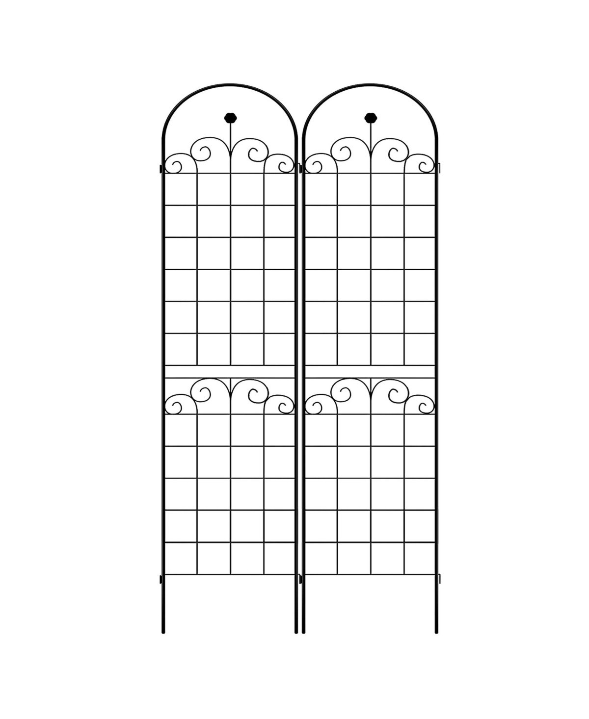 2 Pack Metal Garden Trellis for Climbing Plants Outdoor 86.7'' x 19.7'' Rustproof Plant Support Rose Trellis Netting Trellis Black | Macy's