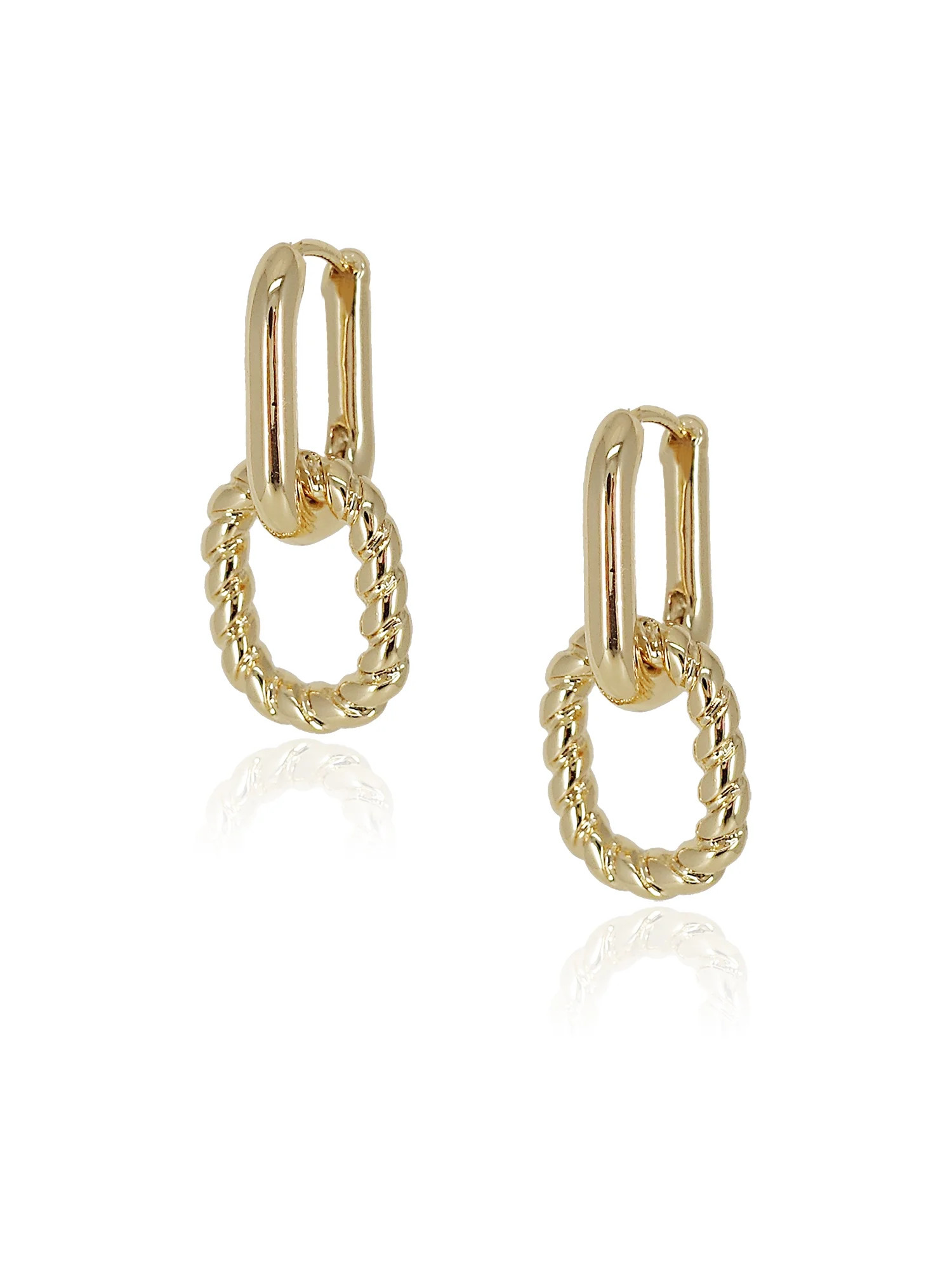 Time and Tru Women's linked Hoop Earring in Gold Plated | Walmart (US)