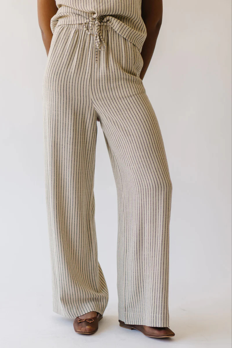 The Barnish Striped Linen Pant in Beige | Piper & Scoot