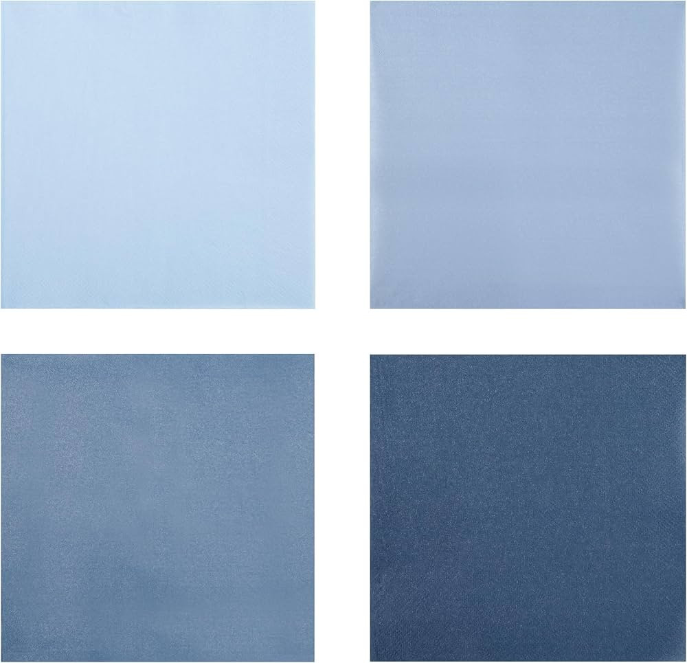 100Pcs Dusty Blue Party Napkins Gradient Blue Disposable Paper Napkins 4 Colors 6.5" Luncheon Coc... | Amazon (US)
