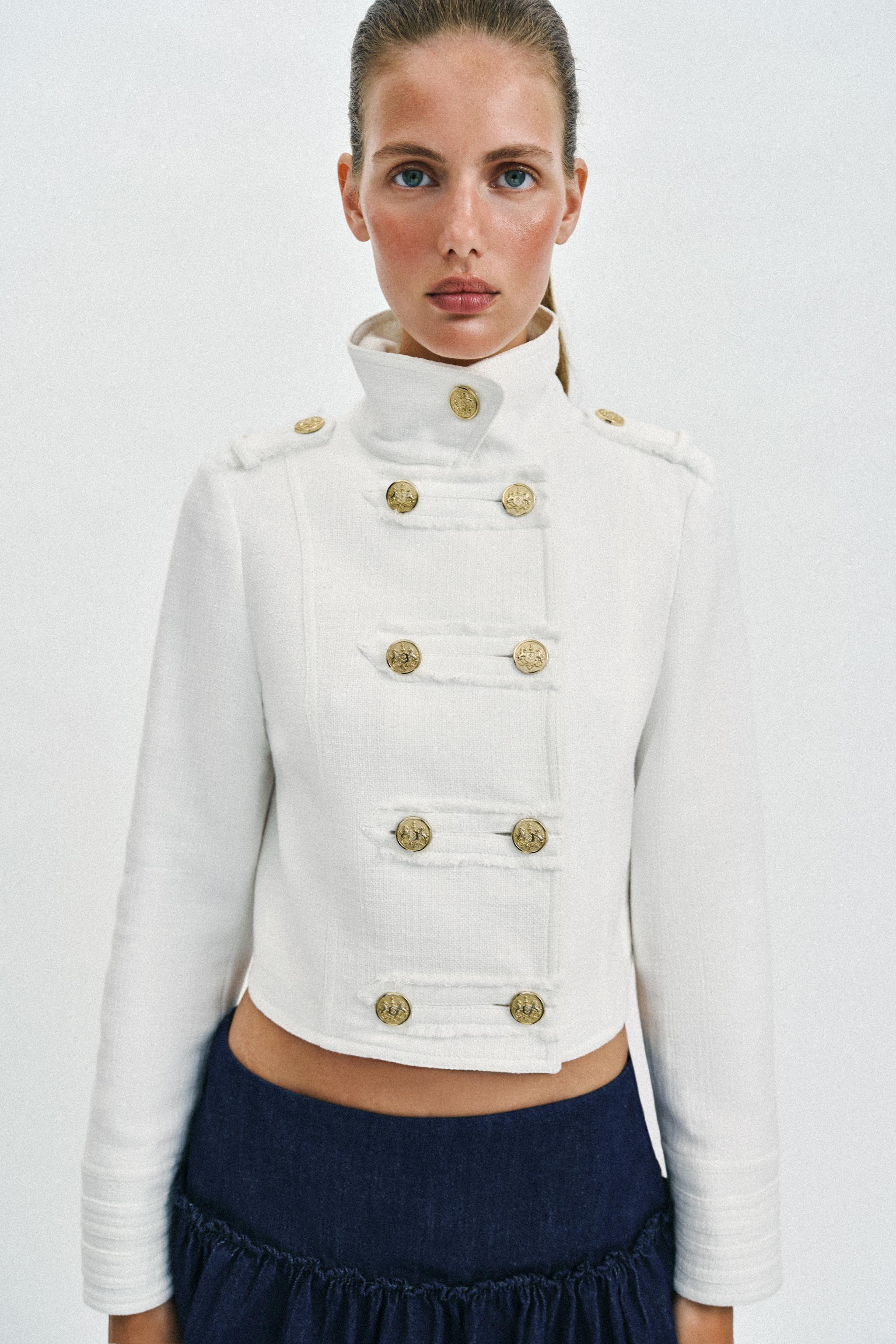 GOLD BUTTON WRAP JACKET | Zara US