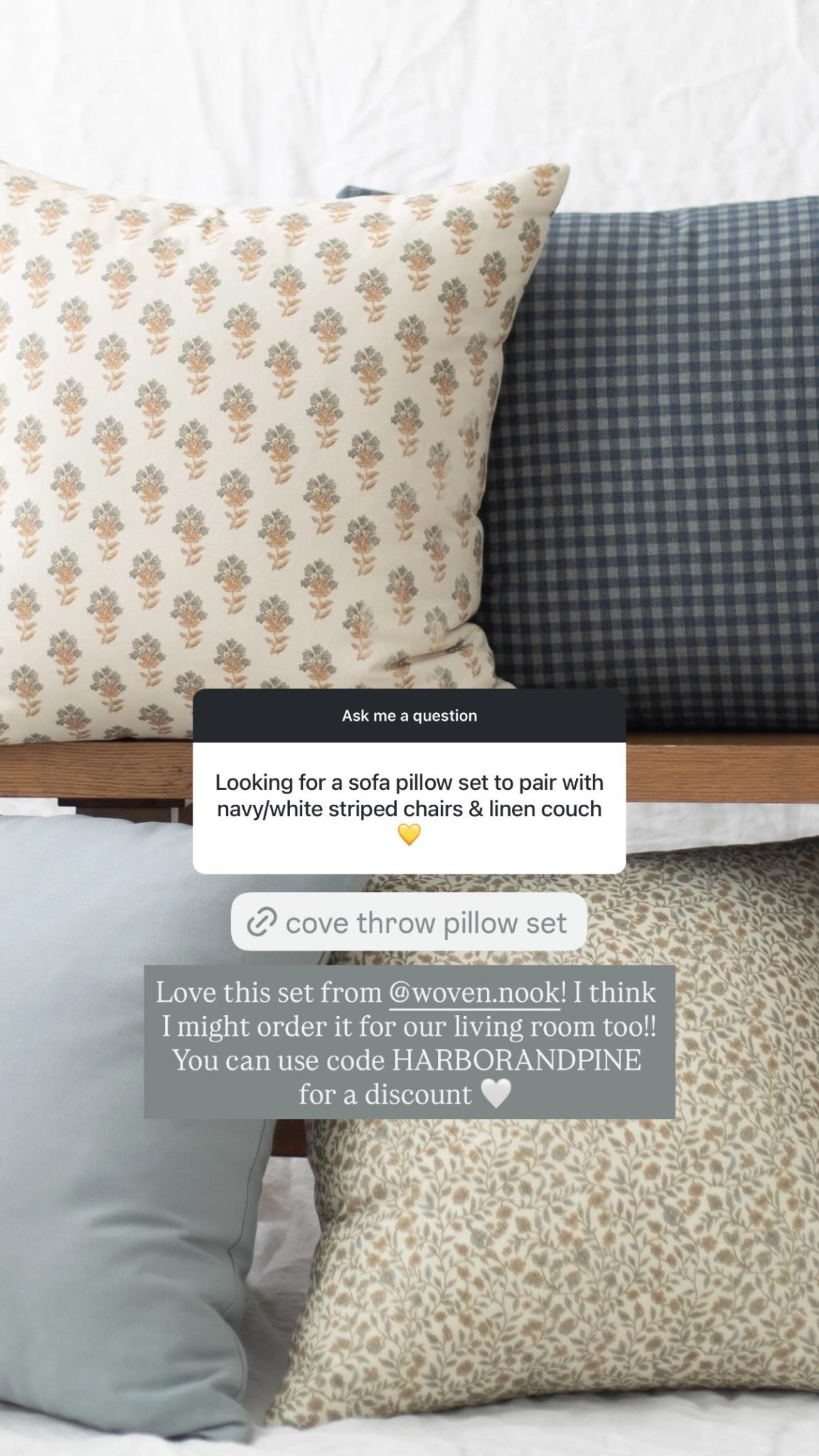 Love this set from @woven.nook! I think
 I might order it for our living room too!! You can use code HARBORANDPINE 
for a discount 🤍

#LTKSaleAlert #LTKHome #LTKSeasonal