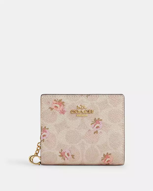 Snap Wallet In Signature Canvas With Floral Print | Coach Outlet US
