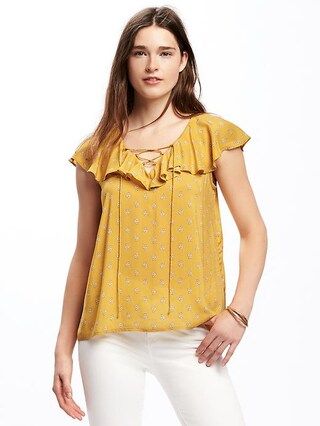 Relaxed Ruffle-Trim Blouse for Women | Old Navy US