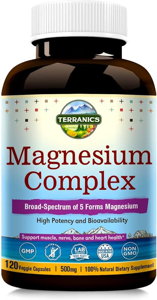 Terranics Magnesium Complex, 500mg, 120 Veg Capsules Chelated for Max Absorption, Support Heart, ... | Amazon (US)