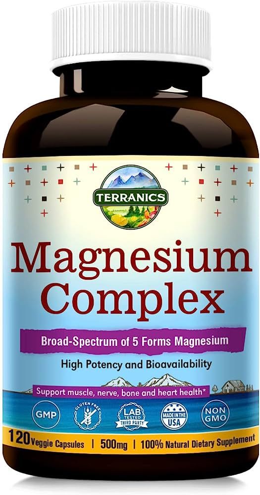 Terranics Magnesium Complex, 500mg, 120 Veg Capsules Chelated for Max Absorption, Support Heart, ... | Amazon (US)