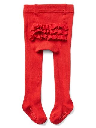 Gap Baby Ruffle Sweater Tights Modern Red Size 0-6 M | Gap US
